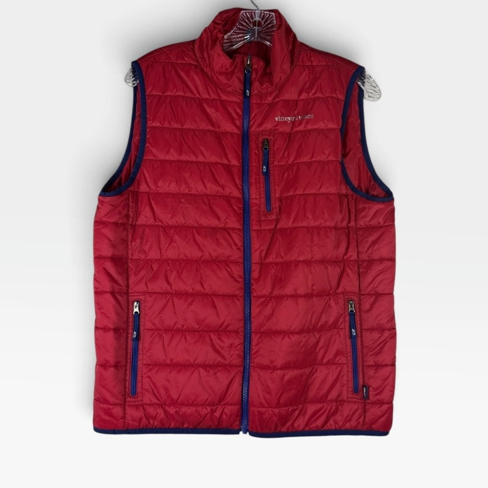 Vineyard Vines Puffer Vest 3O6001 Boys XL Red Quilted Full Zip Excellent